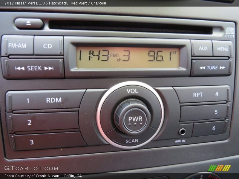 Red Alert / Charcoal 2012 Nissan Versa 1.8 S Hatchback