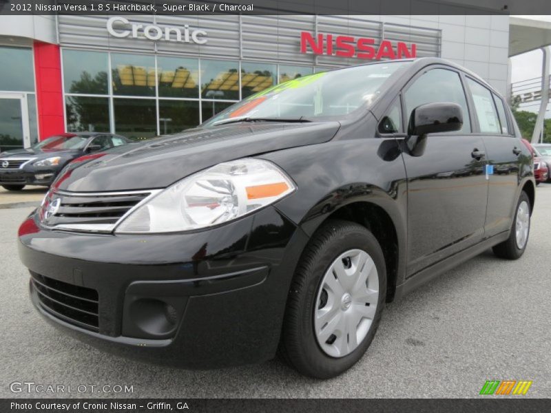 Super Black / Charcoal 2012 Nissan Versa 1.8 S Hatchback