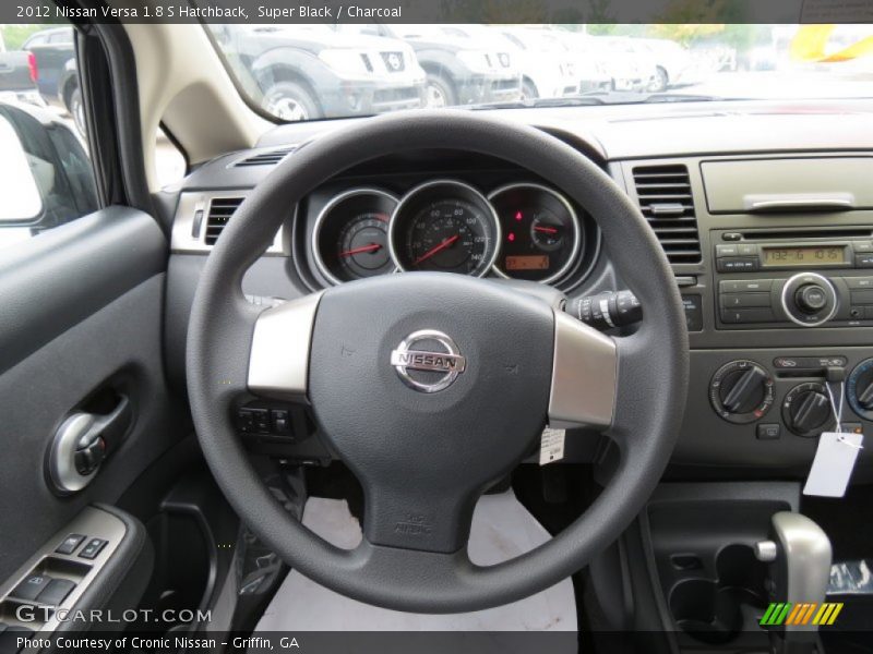 Super Black / Charcoal 2012 Nissan Versa 1.8 S Hatchback
