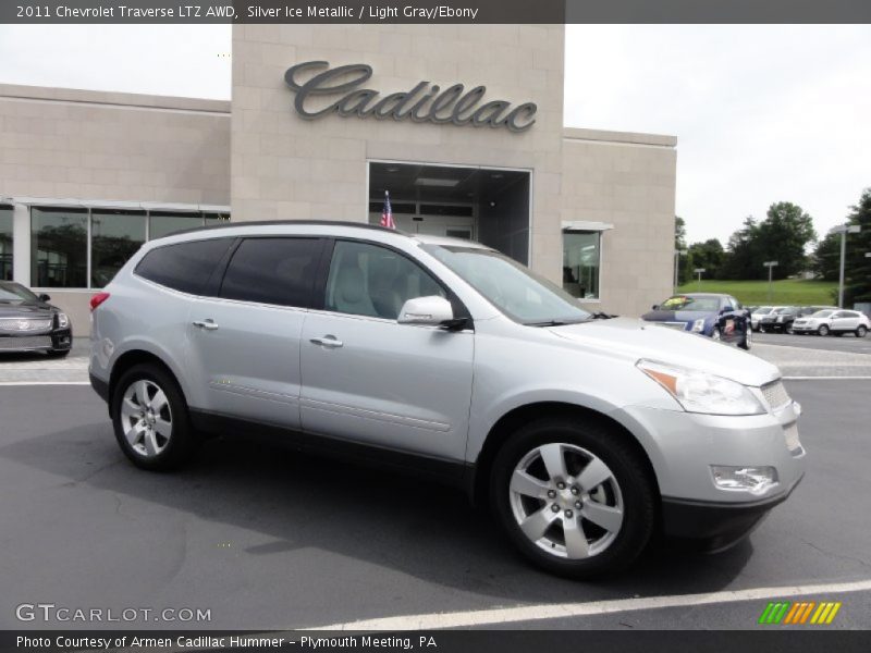 Silver Ice Metallic / Light Gray/Ebony 2011 Chevrolet Traverse LTZ AWD