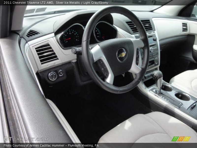Silver Ice Metallic / Light Gray/Ebony 2011 Chevrolet Traverse LTZ AWD