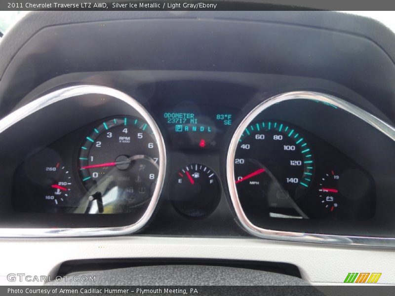 Silver Ice Metallic / Light Gray/Ebony 2011 Chevrolet Traverse LTZ AWD