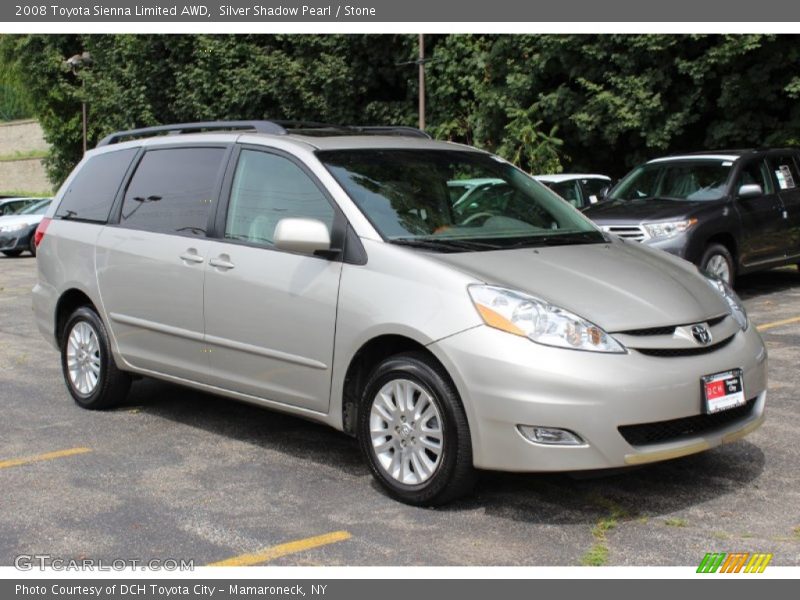 Silver Shadow Pearl / Stone 2008 Toyota Sienna Limited AWD