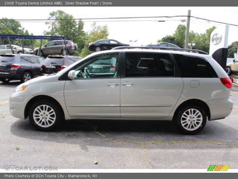 Silver Shadow Pearl / Stone 2008 Toyota Sienna Limited AWD