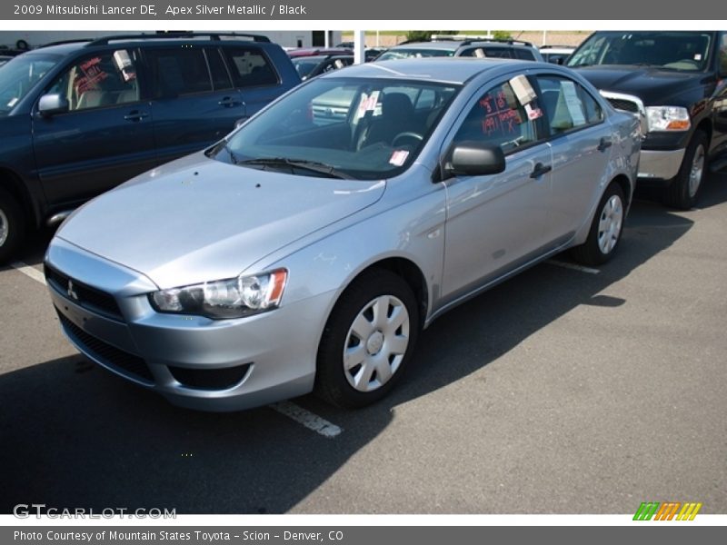 Apex Silver Metallic / Black 2009 Mitsubishi Lancer DE