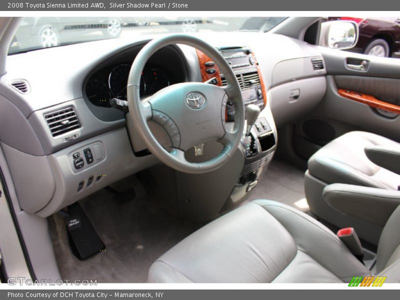 Silver Shadow Pearl / Stone 2008 Toyota Sienna Limited AWD