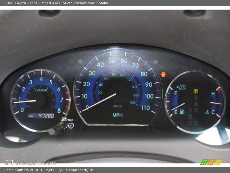 Silver Shadow Pearl / Stone 2008 Toyota Sienna Limited AWD