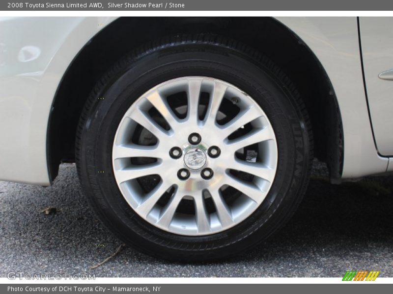 Silver Shadow Pearl / Stone 2008 Toyota Sienna Limited AWD