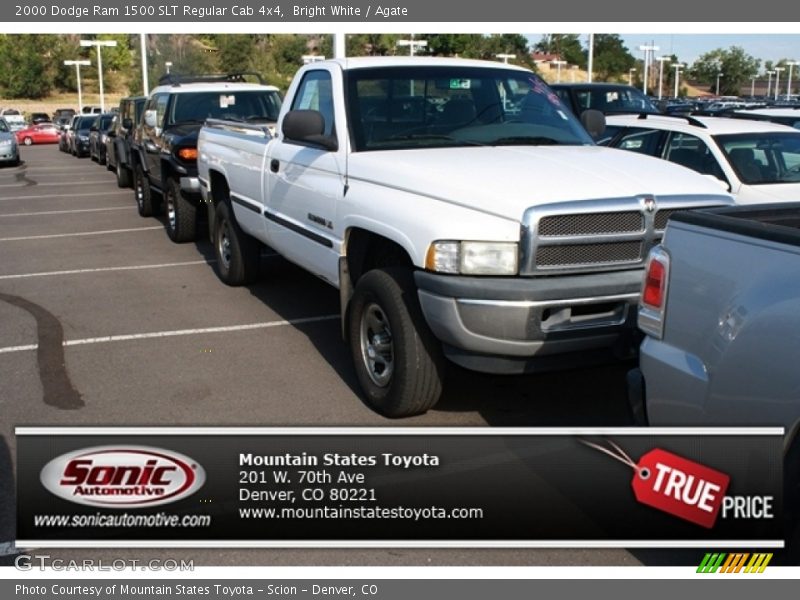 Bright White / Agate 2000 Dodge Ram 1500 SLT Regular Cab 4x4