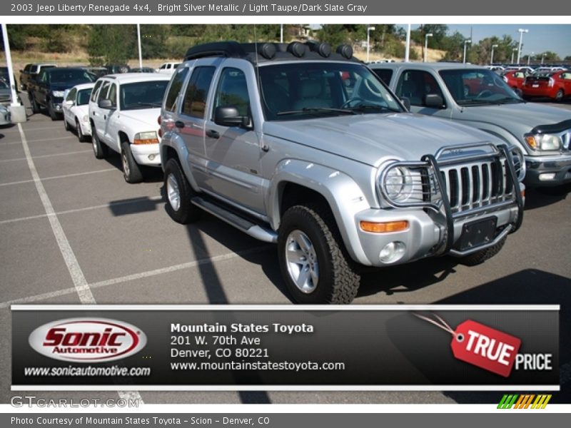 Bright Silver Metallic / Light Taupe/Dark Slate Gray 2003 Jeep Liberty Renegade 4x4