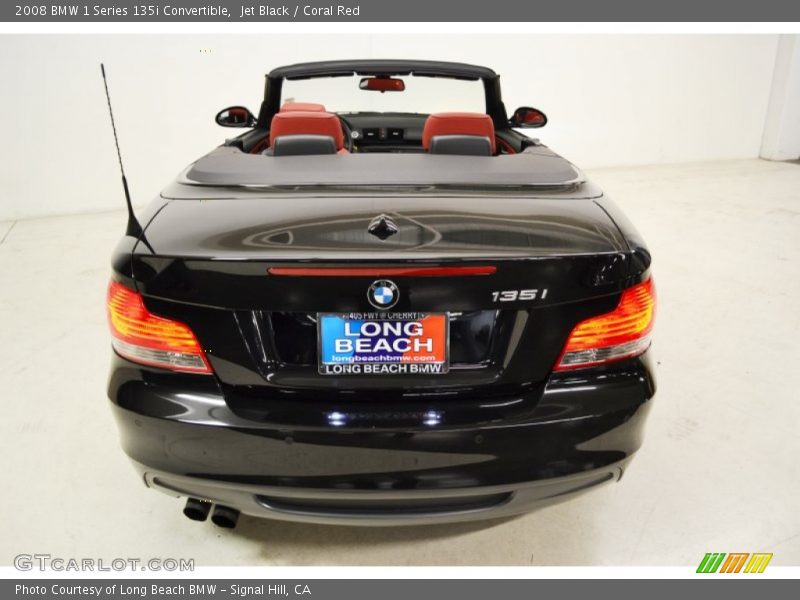 Jet Black / Coral Red 2008 BMW 1 Series 135i Convertible