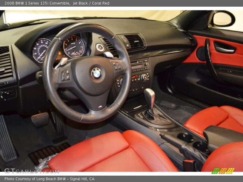 Jet Black / Coral Red 2008 BMW 1 Series 135i Convertible