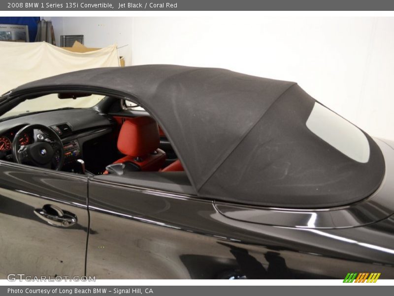 Jet Black / Coral Red 2008 BMW 1 Series 135i Convertible