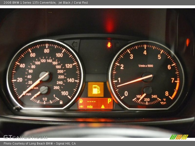Jet Black / Coral Red 2008 BMW 1 Series 135i Convertible