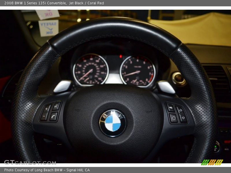 Jet Black / Coral Red 2008 BMW 1 Series 135i Convertible