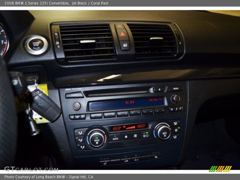 Jet Black / Coral Red 2008 BMW 1 Series 135i Convertible