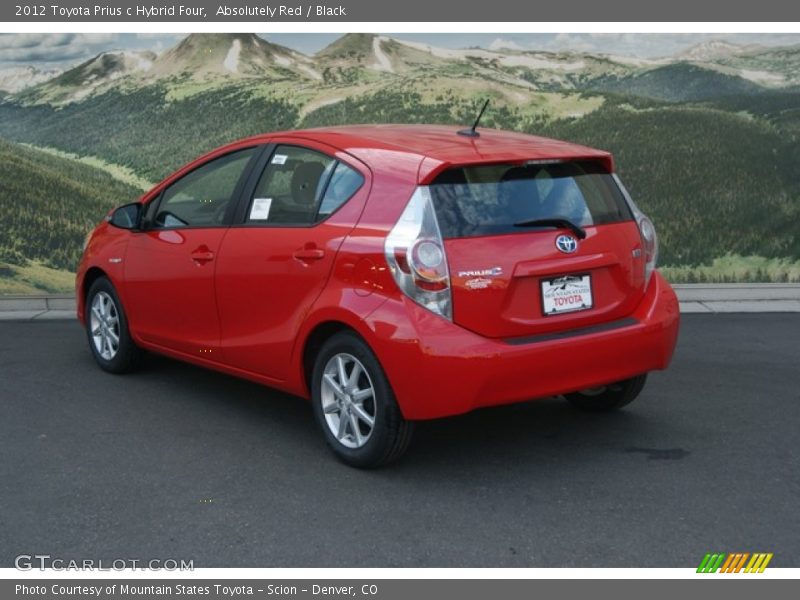 Absolutely Red / Black 2012 Toyota Prius c Hybrid Four