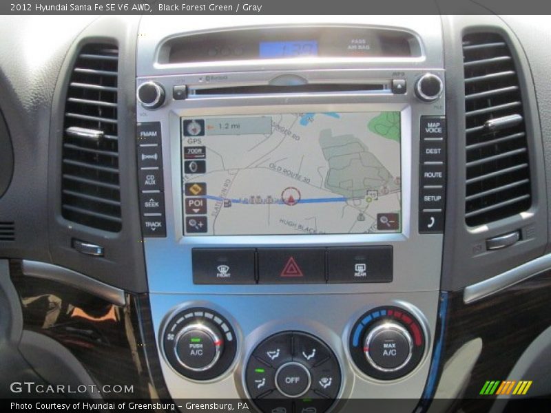 Black Forest Green / Gray 2012 Hyundai Santa Fe SE V6 AWD