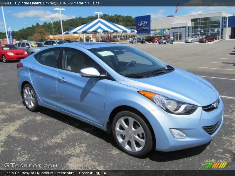 Blue Sky Metallic / Beige 2013 Hyundai Elantra Limited