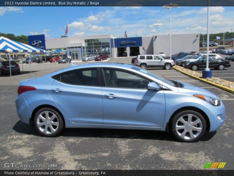 Blue Sky Metallic / Beige 2013 Hyundai Elantra Limited