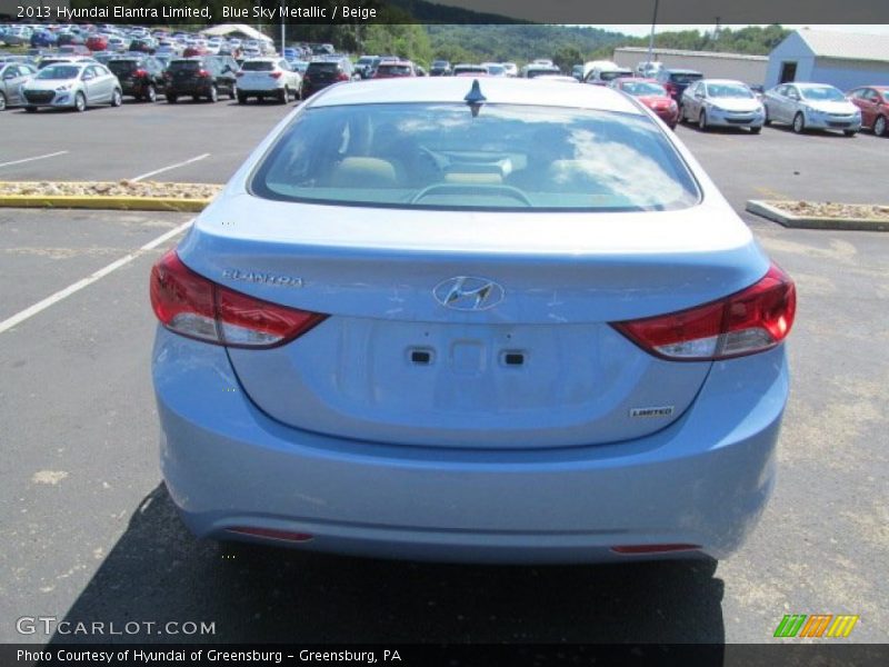 Blue Sky Metallic / Beige 2013 Hyundai Elantra Limited