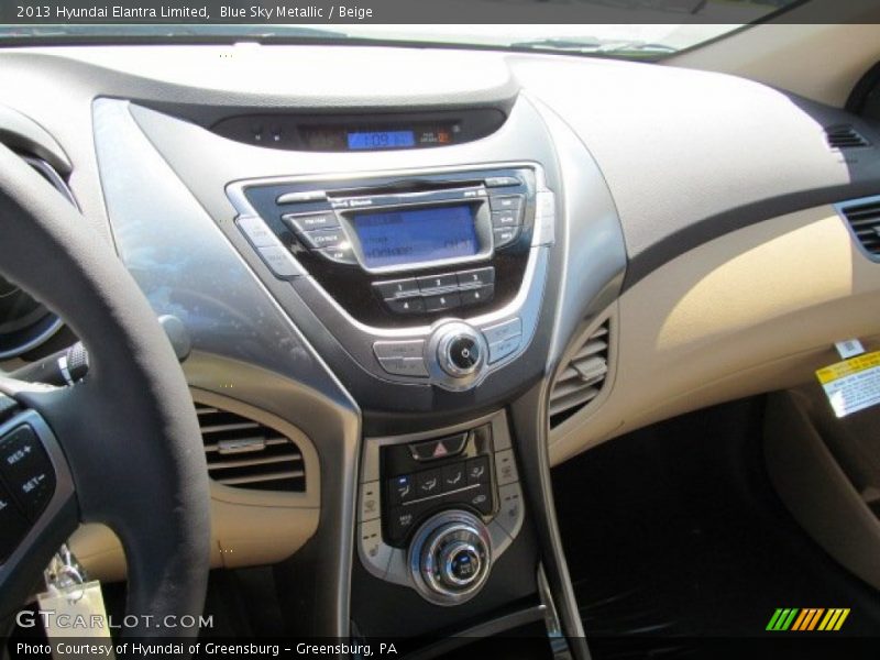 Blue Sky Metallic / Beige 2013 Hyundai Elantra Limited