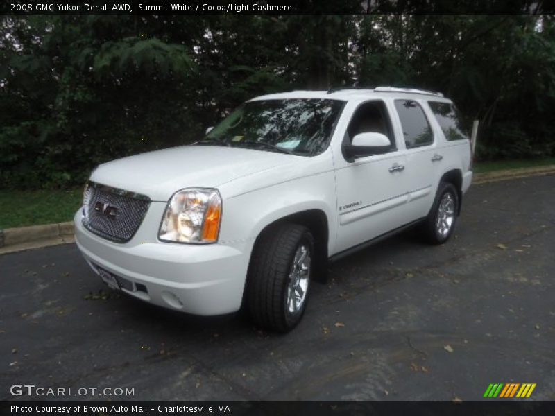 Summit White / Cocoa/Light Cashmere 2008 GMC Yukon Denali AWD
