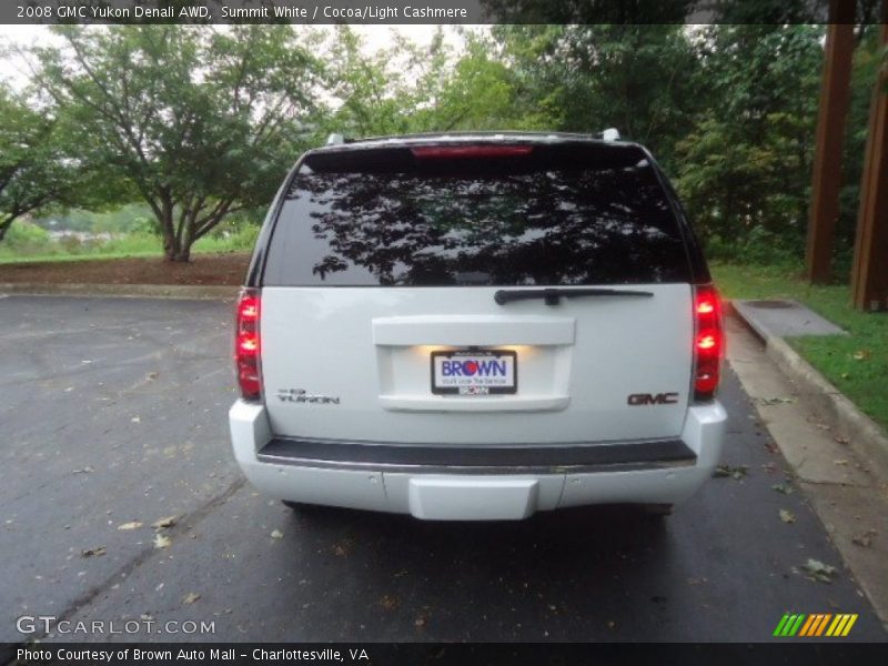 Summit White / Cocoa/Light Cashmere 2008 GMC Yukon Denali AWD