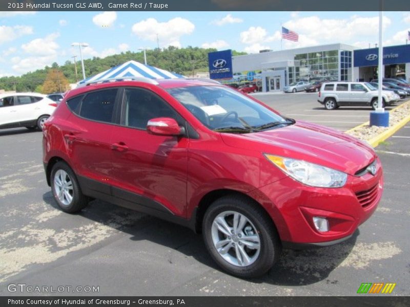Garnet Red / Taupe 2013 Hyundai Tucson GLS AWD