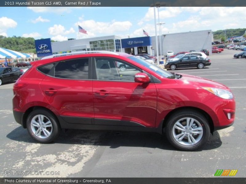 Garnet Red / Taupe 2013 Hyundai Tucson GLS AWD