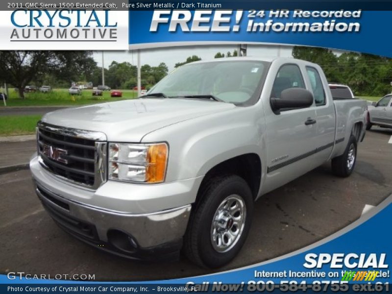 Pure Silver Metallic / Dark Titanium 2011 GMC Sierra 1500 Extended Cab