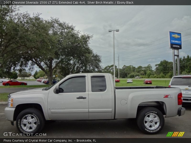 Silver Birch Metallic / Ebony Black 2007 Chevrolet Silverado 1500 LT Z71 Extended Cab 4x4