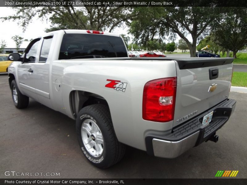 Silver Birch Metallic / Ebony Black 2007 Chevrolet Silverado 1500 LT Z71 Extended Cab 4x4