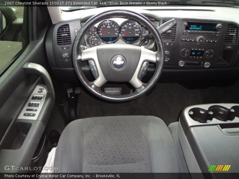 Silver Birch Metallic / Ebony Black 2007 Chevrolet Silverado 1500 LT Z71 Extended Cab 4x4