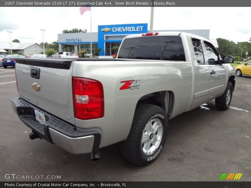 Silver Birch Metallic / Ebony Black 2007 Chevrolet Silverado 1500 LT Z71 Extended Cab 4x4