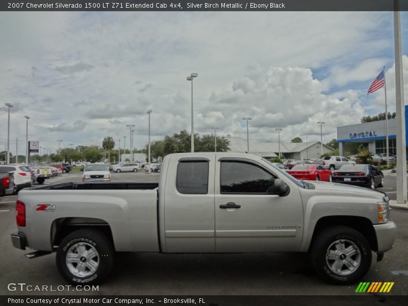 Silver Birch Metallic / Ebony Black 2007 Chevrolet Silverado 1500 LT Z71 Extended Cab 4x4