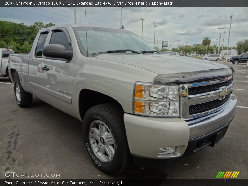 Silver Birch Metallic / Ebony Black 2007 Chevrolet Silverado 1500 LT Z71 Extended Cab 4x4