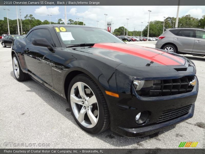 Black / Black/Inferno Orange 2010 Chevrolet Camaro SS Coupe