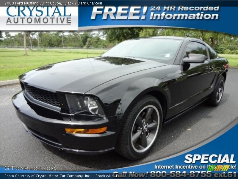 Black / Dark Charcoal 2008 Ford Mustang Bullitt Coupe