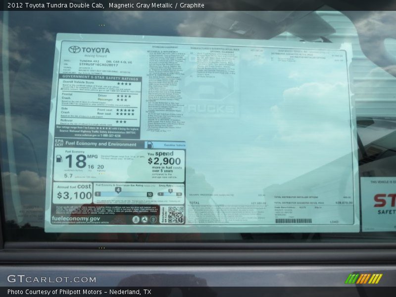  2012 Tundra Double Cab Window Sticker