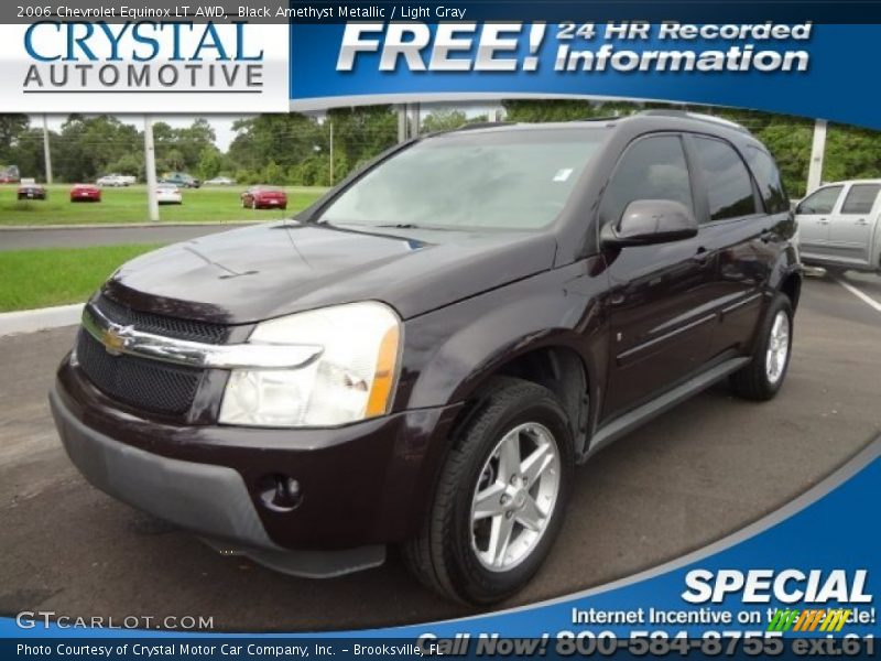 Black Amethyst Metallic / Light Gray 2006 Chevrolet Equinox LT AWD