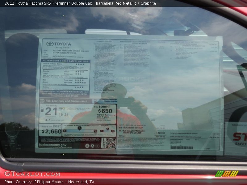 Barcelona Red Metallic / Graphite 2012 Toyota Tacoma SR5 Prerunner Double Cab