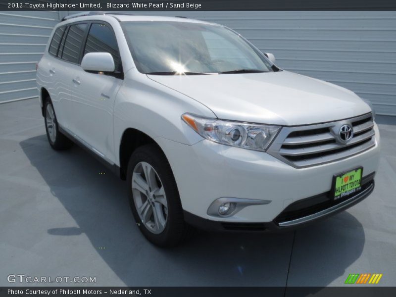 Blizzard White Pearl / Sand Beige 2012 Toyota Highlander Limited