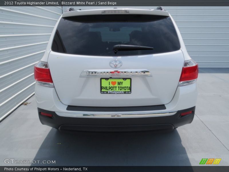 Blizzard White Pearl / Sand Beige 2012 Toyota Highlander Limited