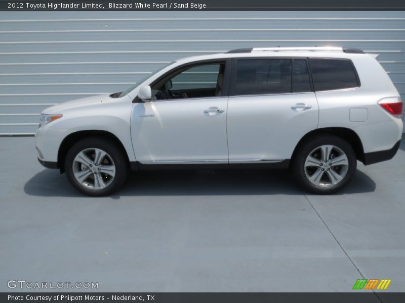Blizzard White Pearl / Sand Beige 2012 Toyota Highlander Limited