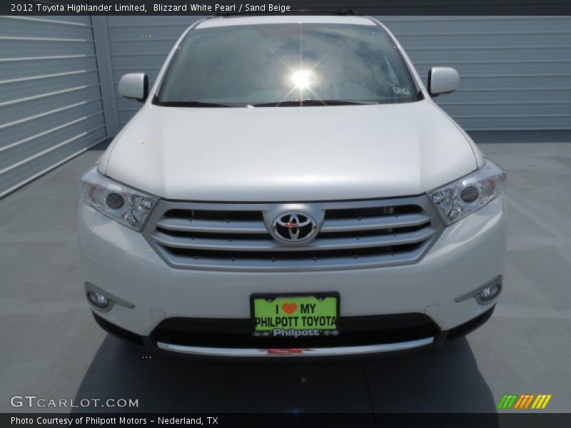 Blizzard White Pearl / Sand Beige 2012 Toyota Highlander Limited