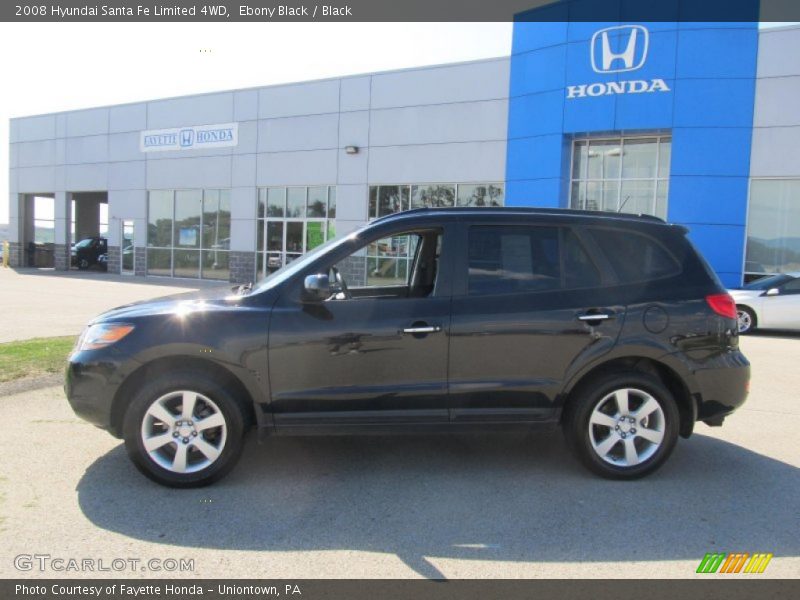 Ebony Black / Black 2008 Hyundai Santa Fe Limited 4WD
