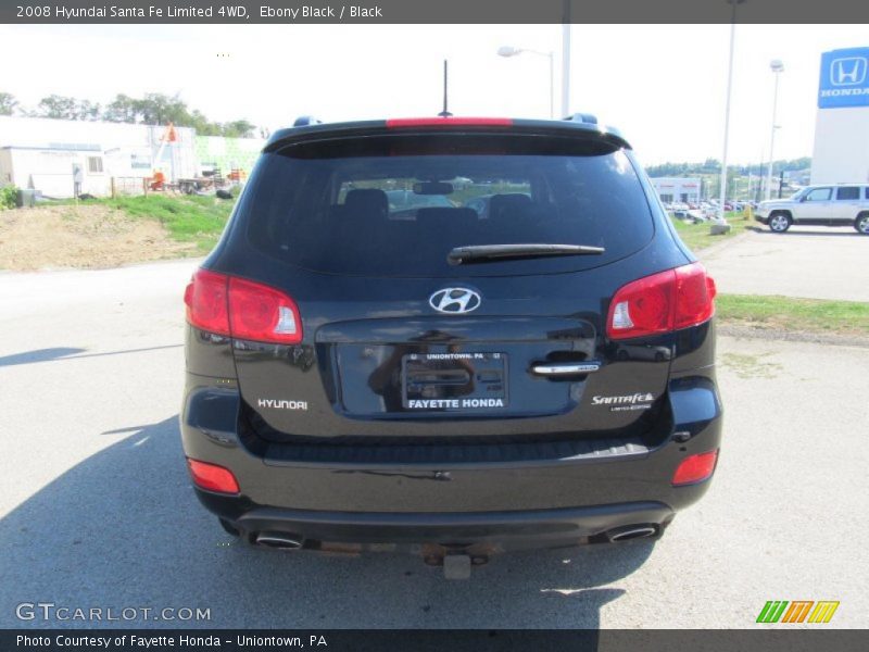 Ebony Black / Black 2008 Hyundai Santa Fe Limited 4WD