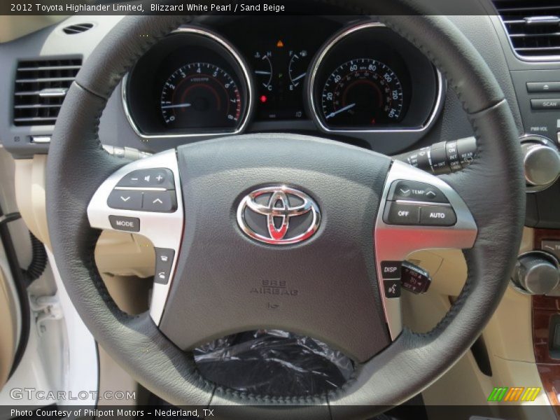 Blizzard White Pearl / Sand Beige 2012 Toyota Highlander Limited