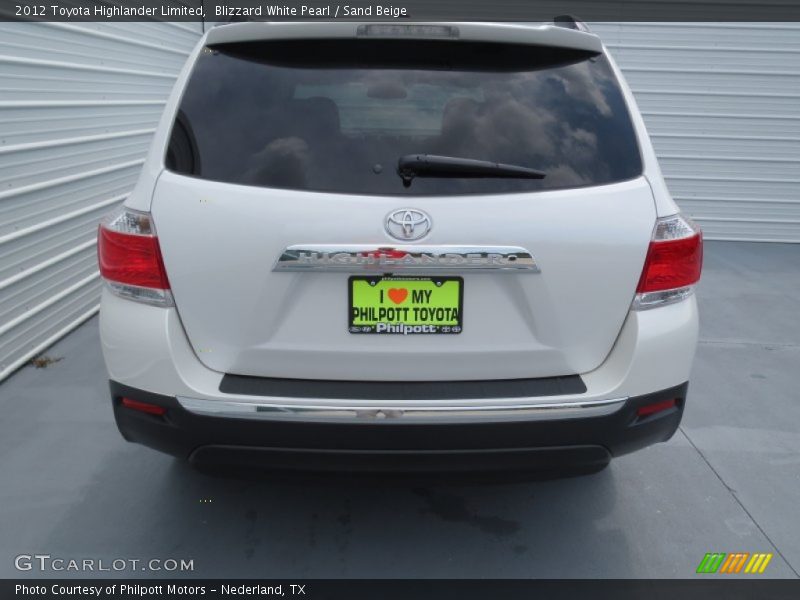 Blizzard White Pearl / Sand Beige 2012 Toyota Highlander Limited